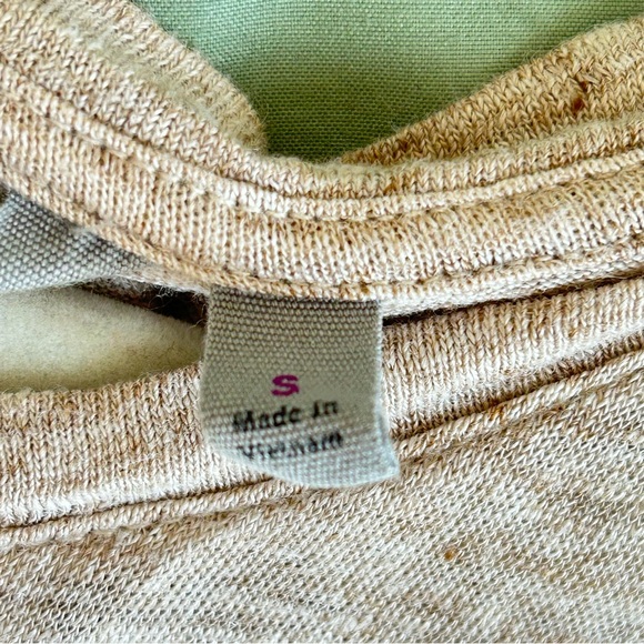 🩷ATHLETA 100% LINEN TAN CHIC TANK TOP SIDE KNOT TWIST ZEPHYR TOP SIZE SMALL SAND - Picture 6 of 8